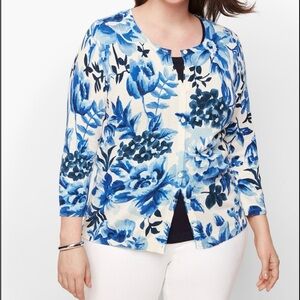 Talbots Women’s floral Cardigan medium